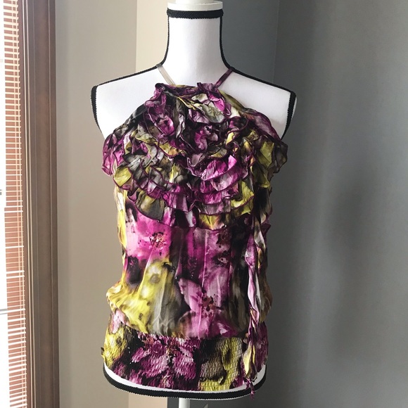 Beautiful Ruffled Top! Love the colors! - Picture 1 of 4